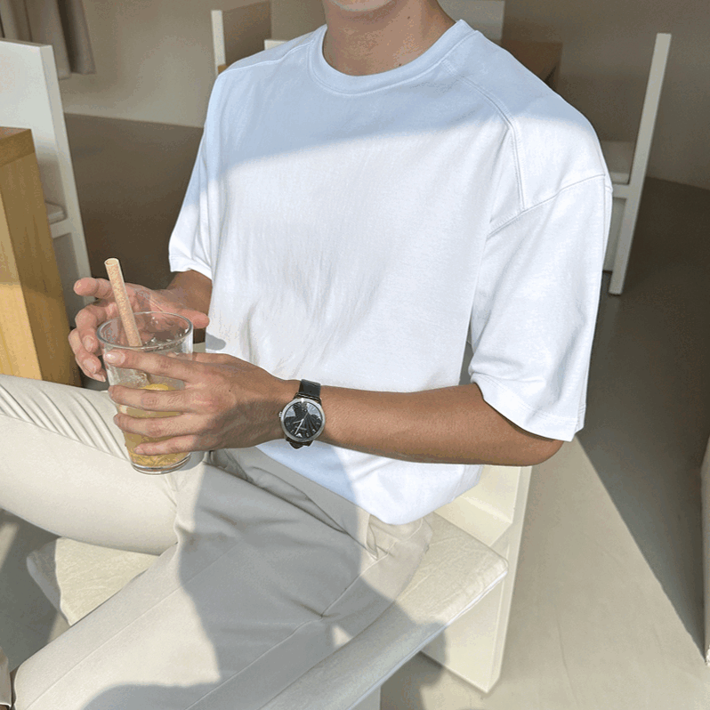 [M~XL]올덴 남자 사계절 덤블워싱 오버핏 반팔 티셔츠